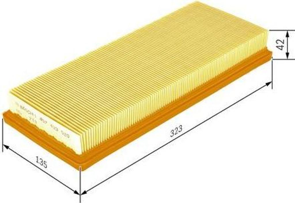 BOSCH 1 457 433 520 Luftfilter OE 0000071754214 kompatibel mit Punto, Maz Y