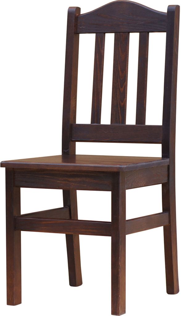 Chaise en bois en pin massif de couleur noyer Image du produit 