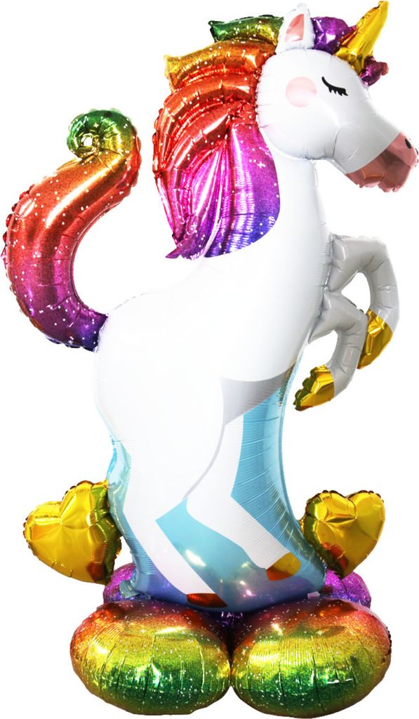 Ballon en plastique debout, licorne arc-en-ciel , 129 x 96 Image du produit 