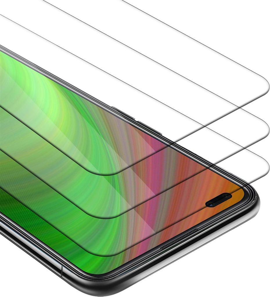 Cadorabo 3x Panzer Folie für Oppo Reno4 Schutzfolie in natur Folie Tempered Display-Schutzglas