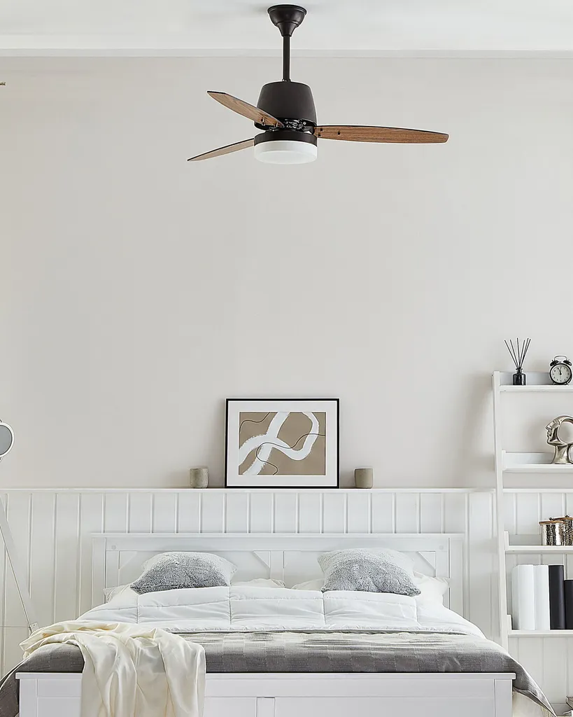 Ventilateur de plafond noir moderne Lumarko Mlava avec télécommande