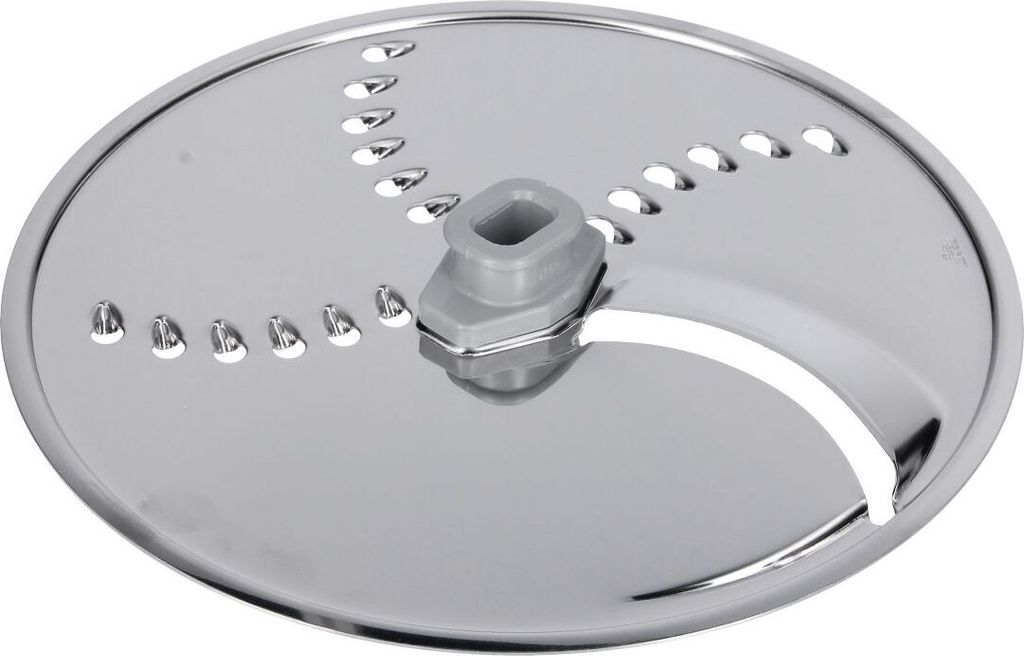 A close-up, isolated shot of a food processor blade.