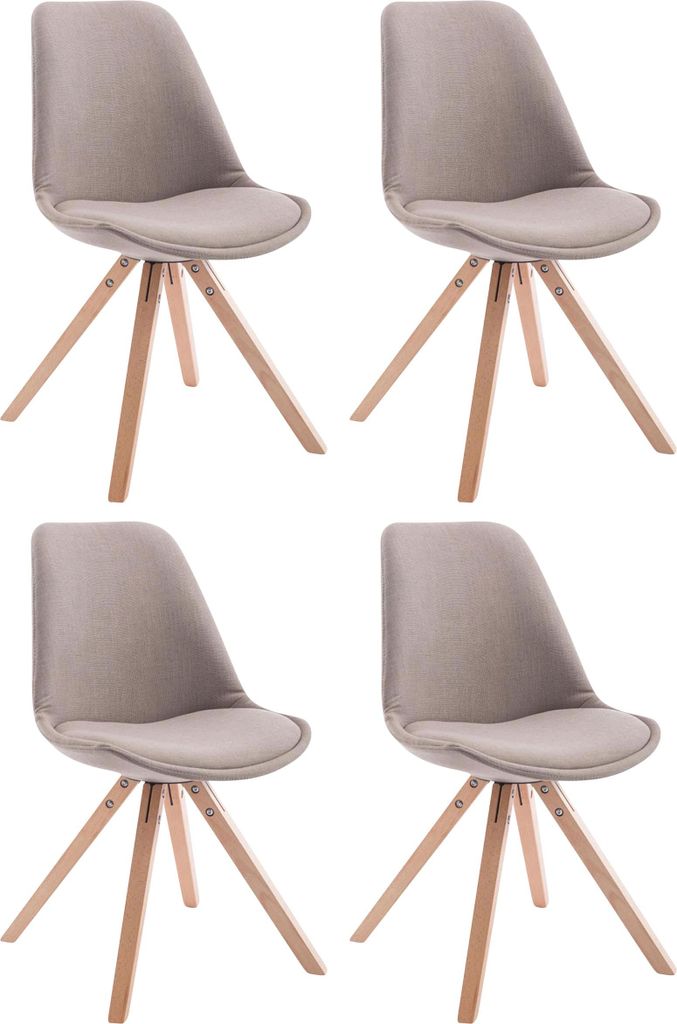 4er Set Besucherstuhl SYDNEY - Stoff Taupe 48x56x84 cm | Besucherstühle Konferenzstuhl Wartezimmerstuhl Bürostühle Bürostuhl Konferenzraum Wart...