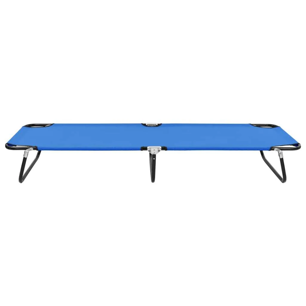 Chaise longue pliante bleu acier vidaXL en métal résistant pour jardin