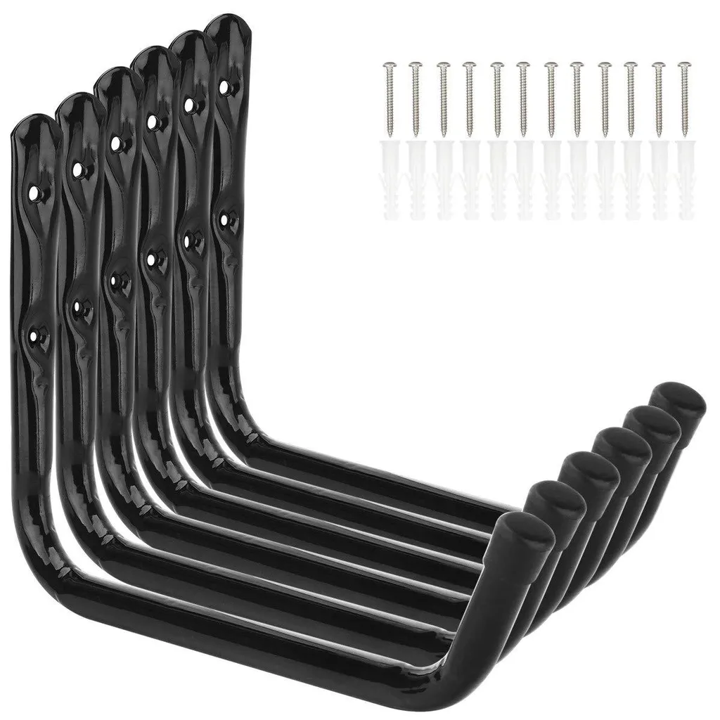 Lot de 6 crochets muraux de 28 cm pour échelle et garage universels