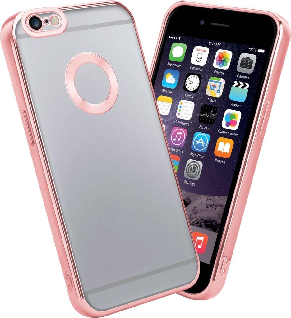 Cadorabo Schutzhülle für Apple iPhone 6 / 6S Hülle in Transparent Handy Case Cover TPU Etui Chrome