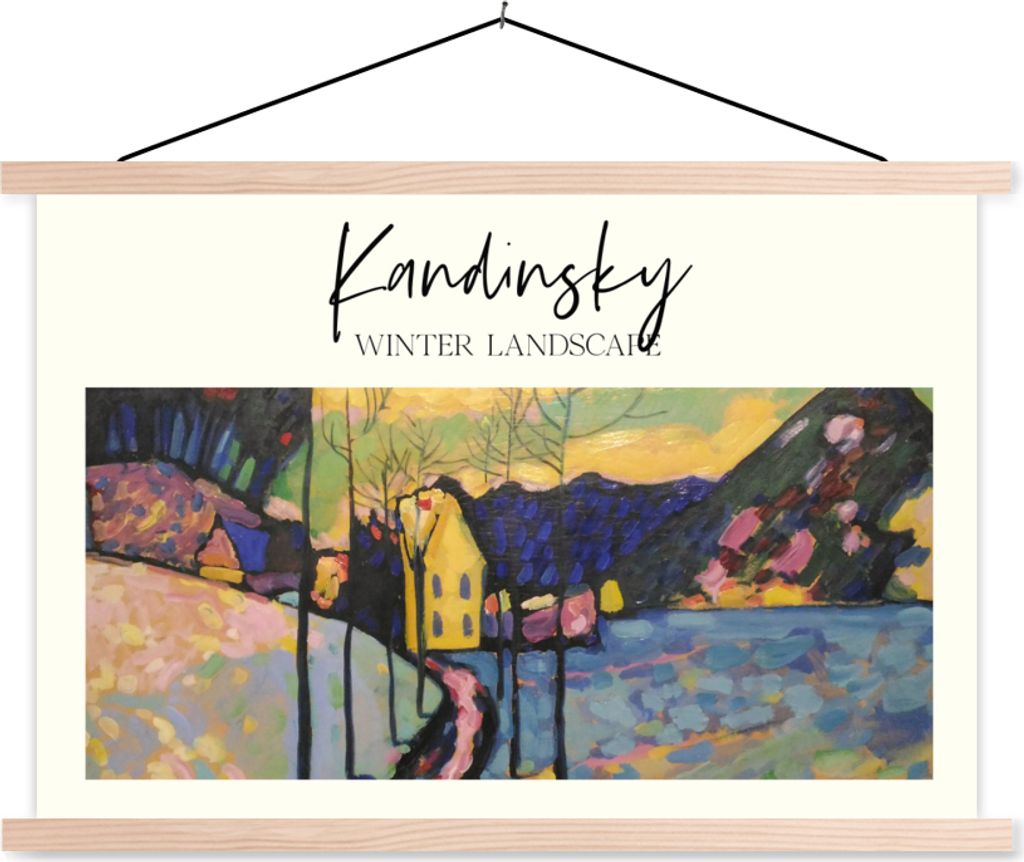 MuchoWow Textilposter Winterlandschaft - Wassily Kandinsky 60x40 cm mit holzfarbenen Rahmen - Bilder