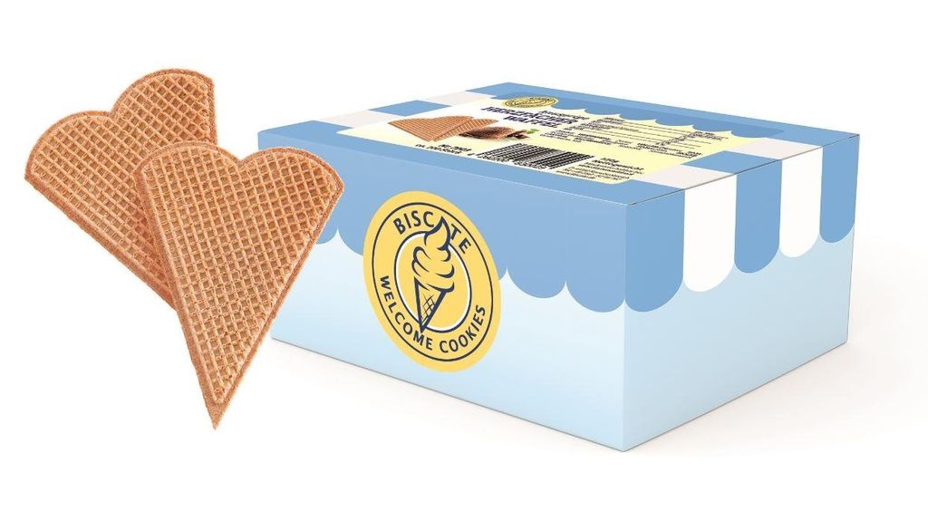 Biscate Dekor Herzfächer-Waffeln 200 Stück (720 g) Produktbild 