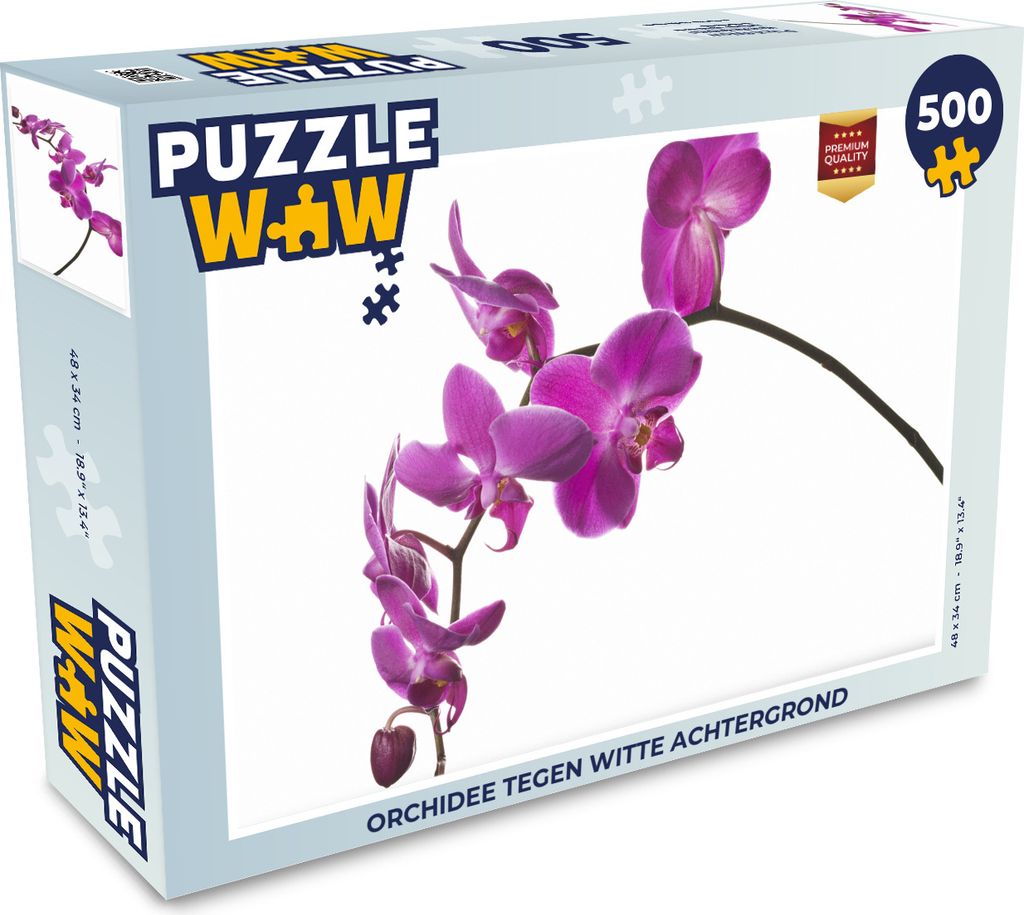 MuchoWow Puzzle 500 Teile Orchidee vor weißem Hintergrund - 500 Teile - Kinder - Selberbauen - Puzzlespiele