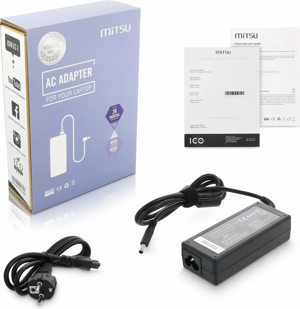 Adaptateur Secteur 19.5V 3.34A avec Connecteur 4.5x3.0mm pour Dell