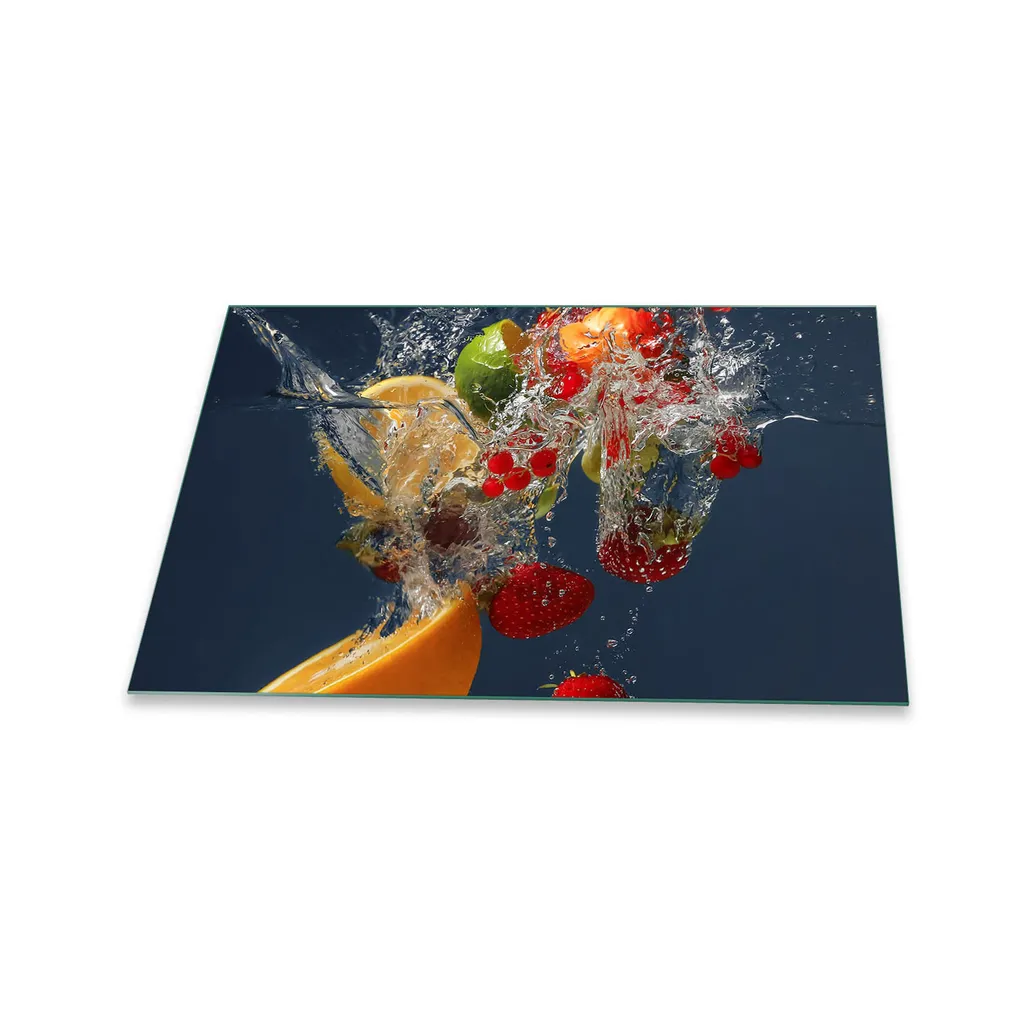 Piastra Vetro 80x52 Copri Piano Cottura Induzione - Decoro Frutta