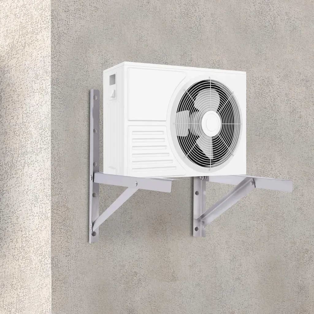 Support climatiseur mural télescopique argenté charge max 200kg