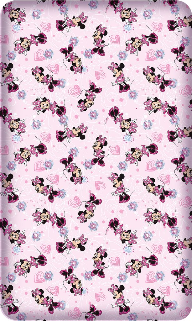 Minnie Mouse Spannbettlaken Flower Pink Rosa 90/100 x 190/200 cm