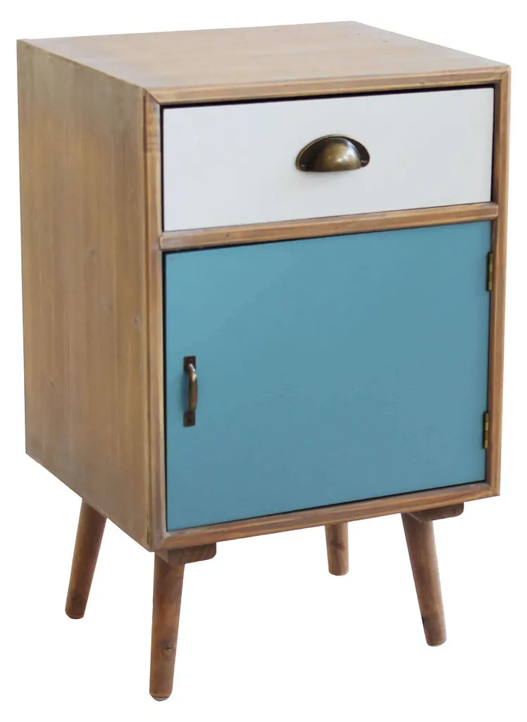 Table de chevet compacte CREEK bois multicolore pour petit espace
