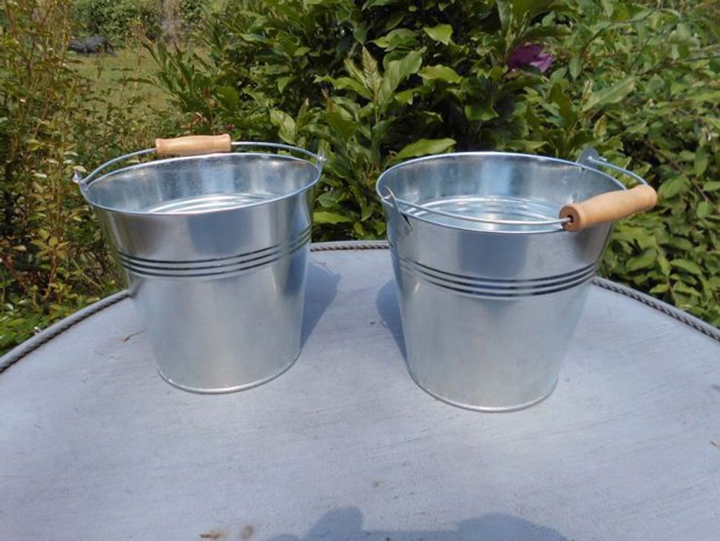 Blecheimer Pflanztopfset 2 St. Pflanztöpfe Blumentopf Tisch-Deko D 20 cm