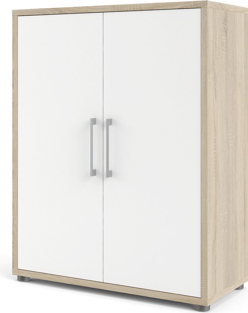 Prisme Aktenschrank mit 2 Türen Eiche Nachbildung, weiss Produktbild 