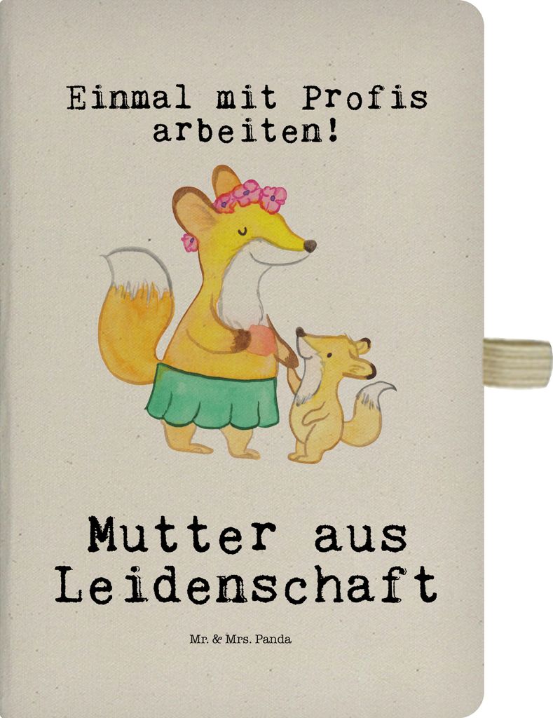 Mr. & Mrs. Panda notizbuch Mutter Leidenschaft - Transparent - Geschenk, Journal, Tagebuch, Adressbuch, Jubiläum, Kladde, DIN A4