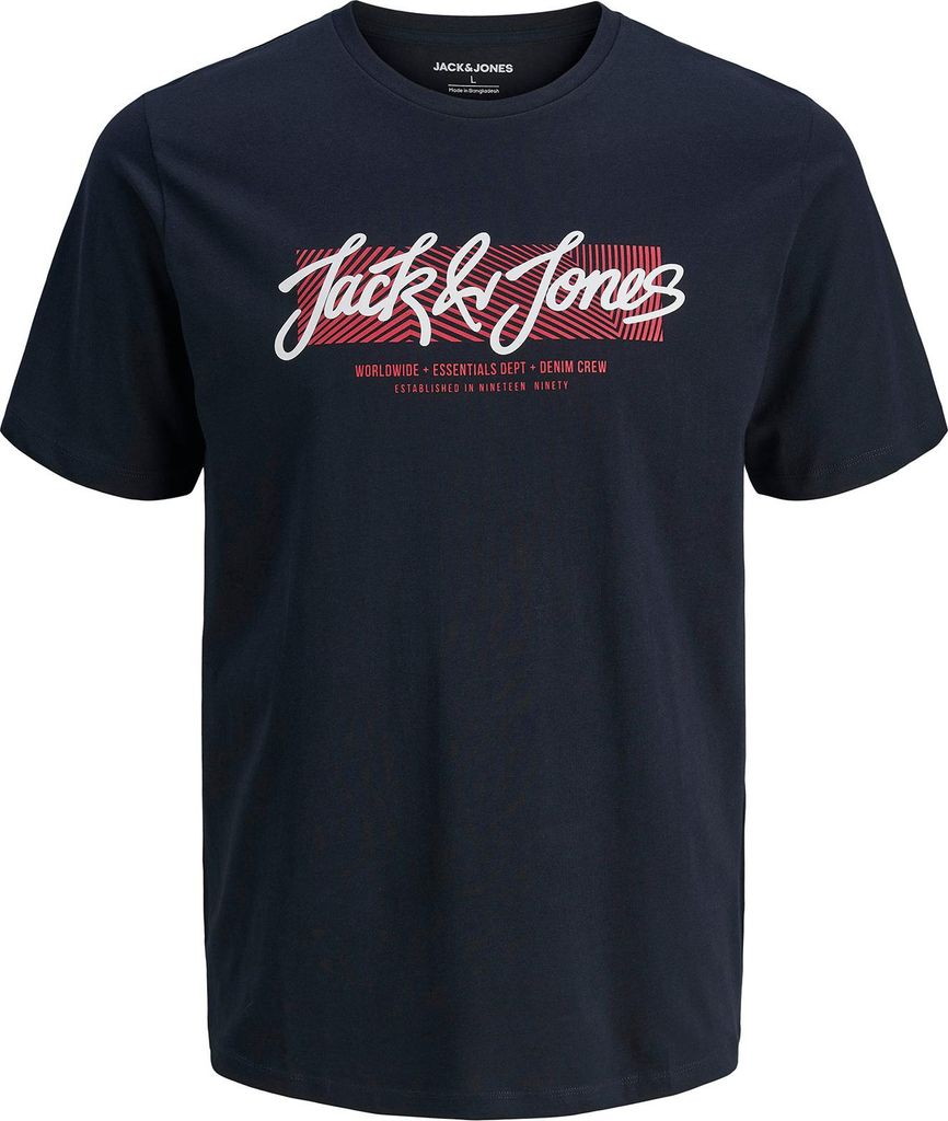 Jack&Jones T-Shirt navy Übergröße JJURBAN Logoprint