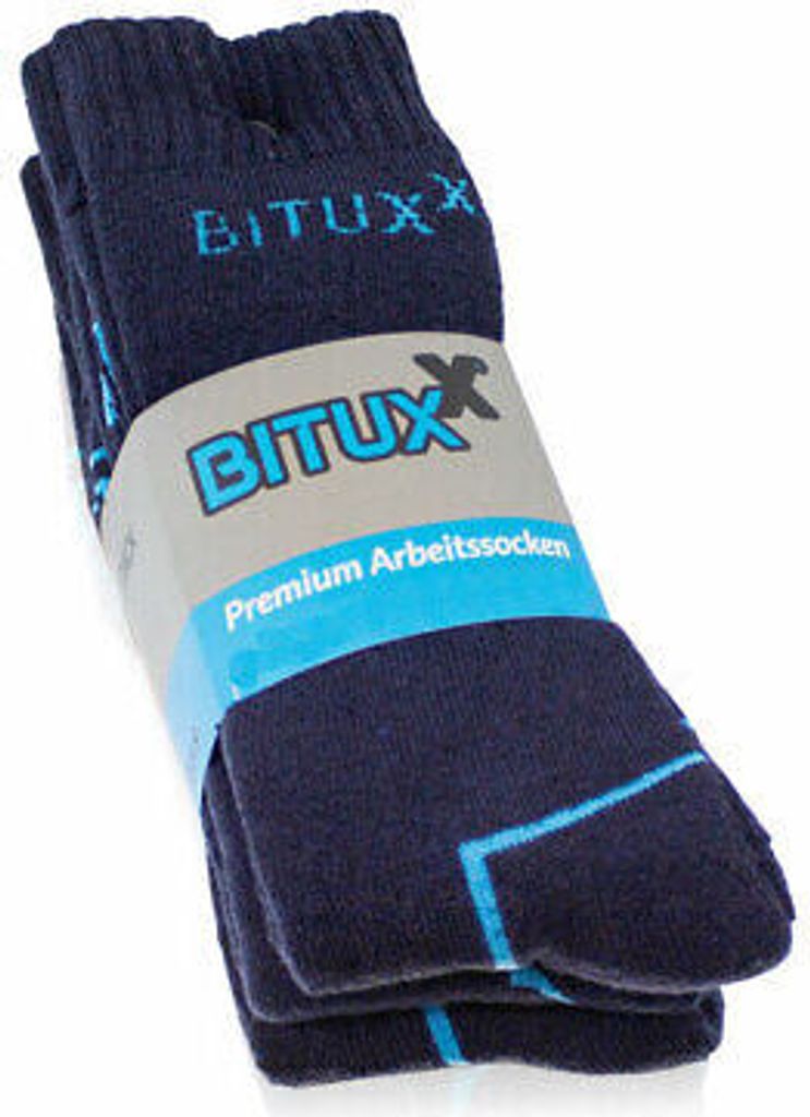 Bituxx 3 Paar Full Freizeit & Arbeitssocken Blau 39-42 MS-18337