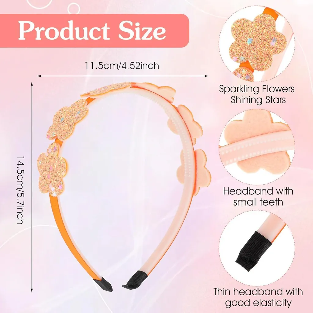 Bandeau Cheveux Scintillant 6 Pièces pour Cérémonie et Sortie Chic