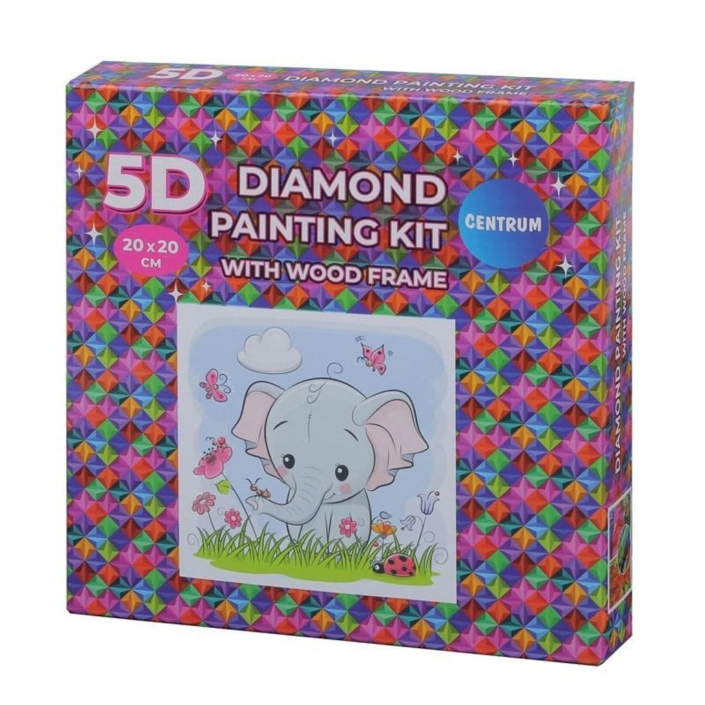 Diamant gerahmtes Mosaik - Elefant 20x20 89775