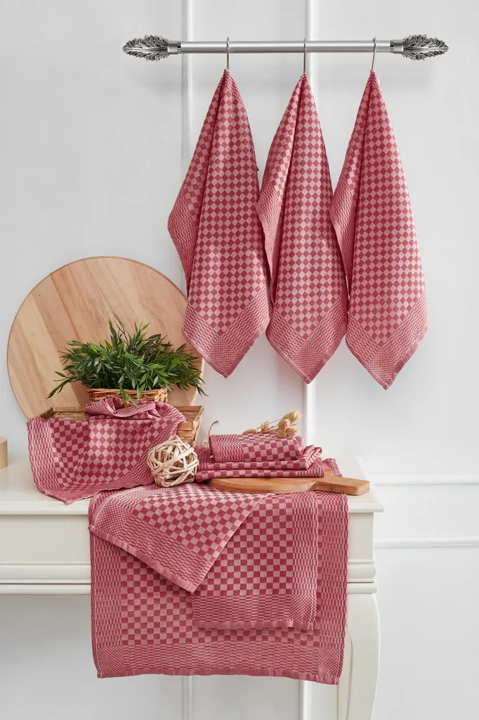 Hermia Concept Lola Rosso: Set 10 Asciugamani Cucina Professionali