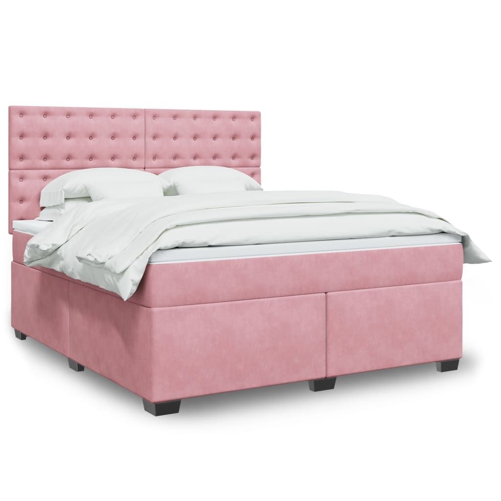 Maison Exclusive - Boxspringbett mit Matratze Rosa 180x200 cm Samt