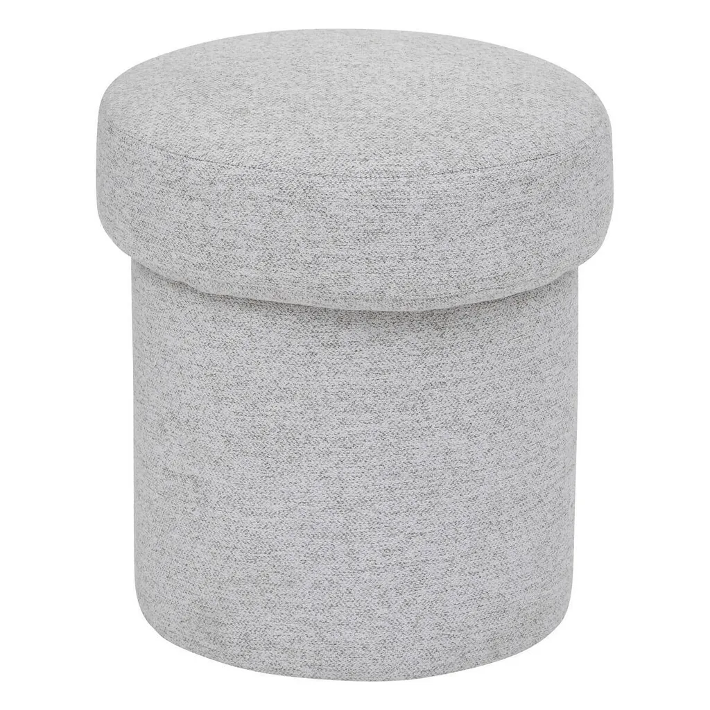 Pouf avec rangement KITA rond Ø 37 cm - Tabouret coffre en velours doux