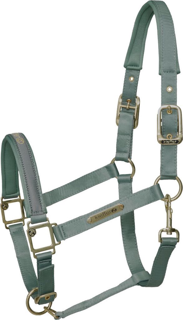 Kieffer Nylonhalfter unterlegt - Stallhalfter Satin Shine, Mint - Warmblut