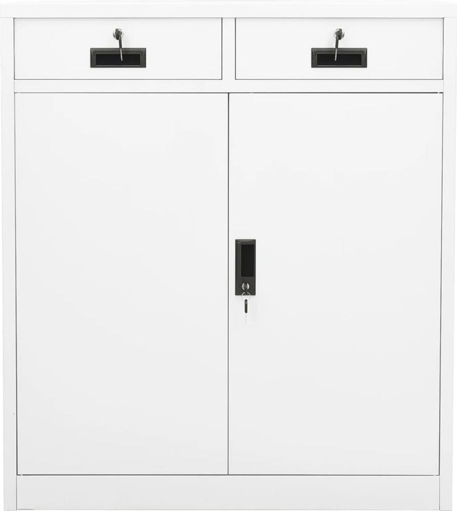 vidaXL Armadio per ufficio bianco 90x40x102 cm acciaio Immagine del prodotto 