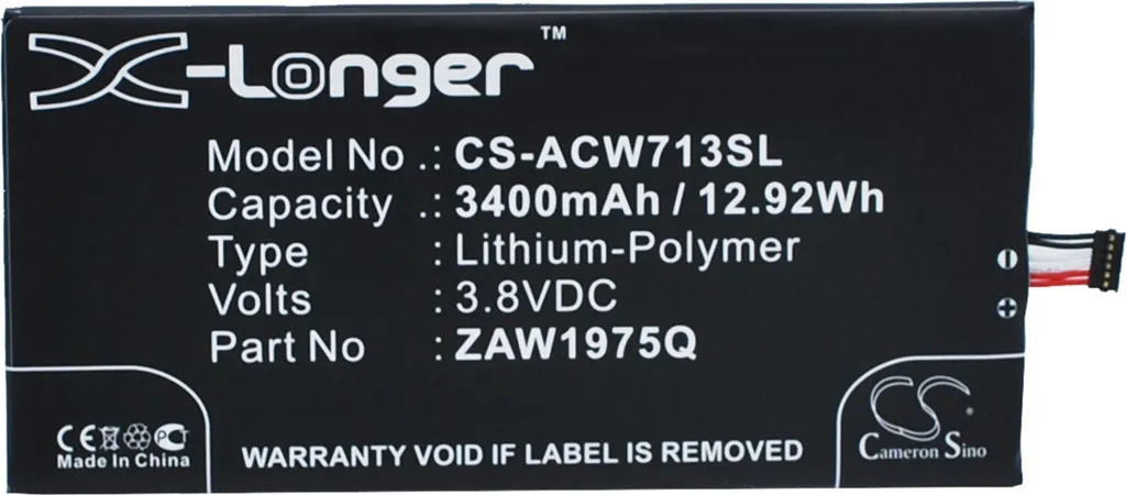 Batteria 3400mAh per Acer A1-713 A1-713HD | TECHTEK ZAW1975Q 1/ICP3/61/127