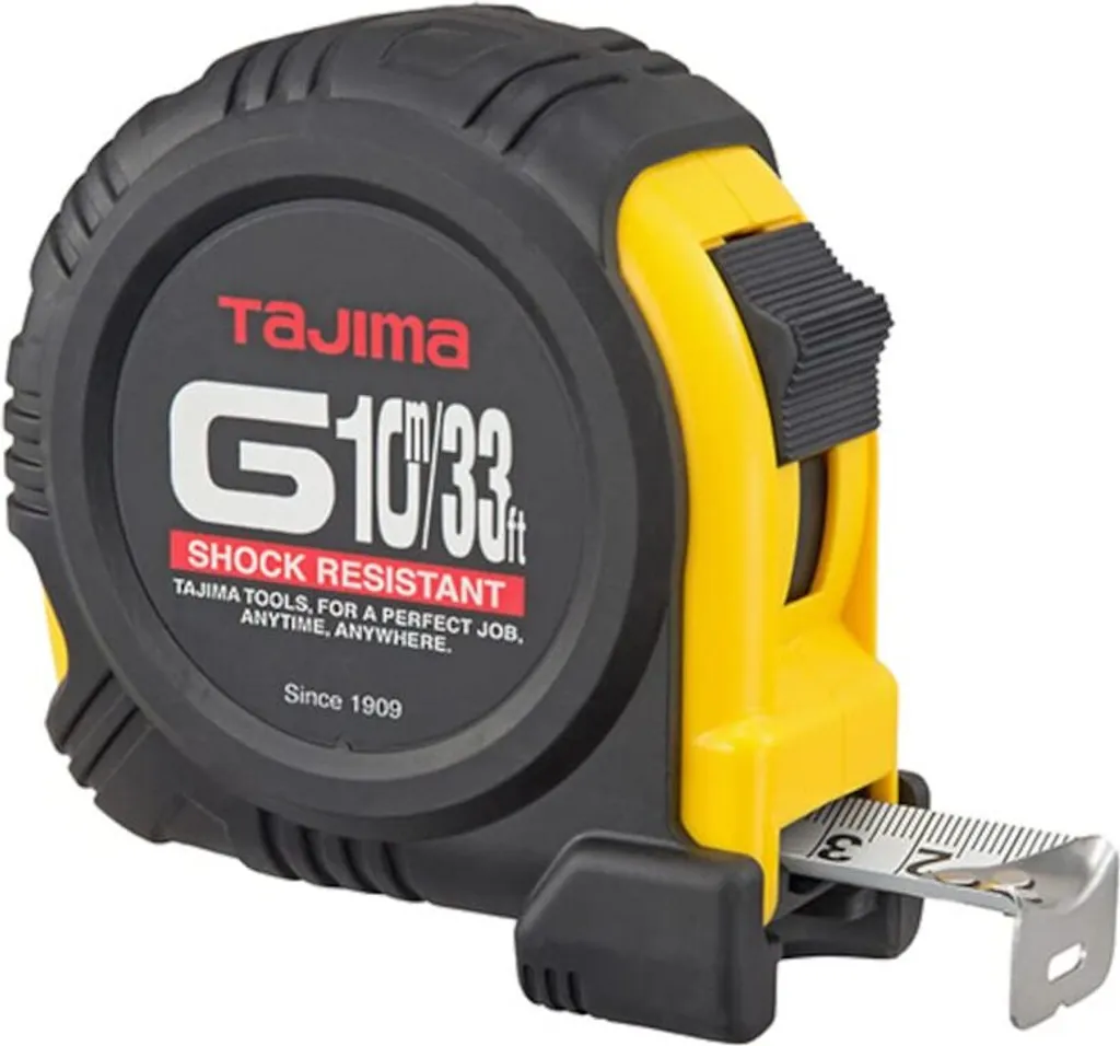 Mètre Ruban Tajima GL25-100D-EUR 10m avec Boîtier G-Lock Haute Résistance