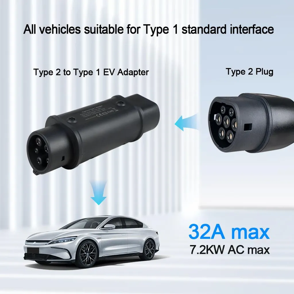 Adaptateur Type 2 vers Type 1 Véhicule Électrique 32A Courant Constant - 4