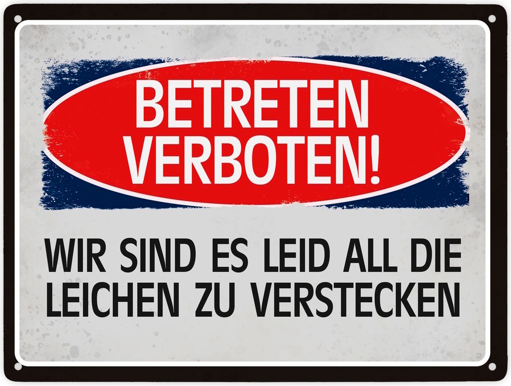 Metallschild XXL Schild Blechschild Aluminiumschild Emailleschild
