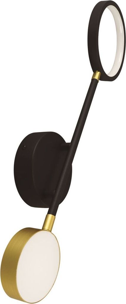 Wandlampe Metall LED 52,5 cm hoch in Schwarz Gold 4200 K neutralweißes Licht 580 lm Wandleuchte