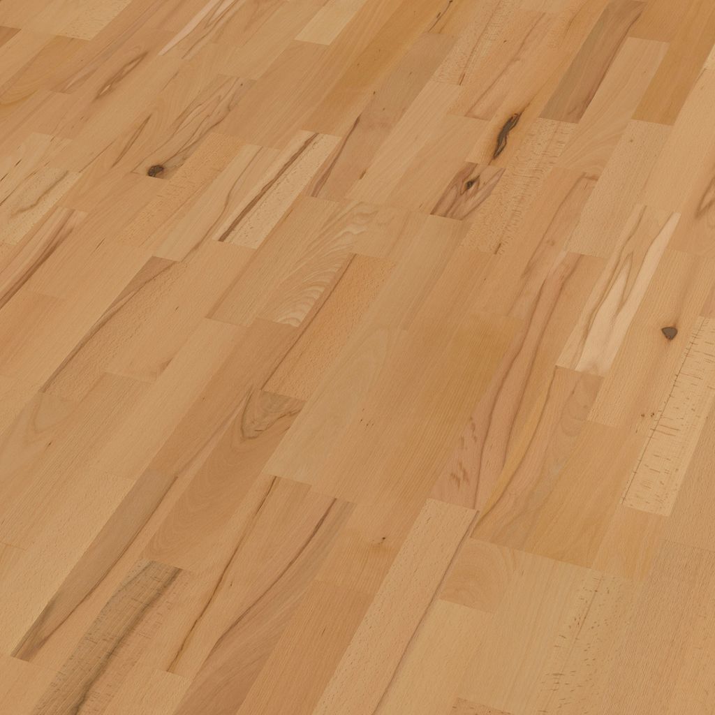 Meister | 1,92 m² | Hellbraun 2400 mm Parkett, Buche Schiffsboden Design Gebürstet, 3 Schicht Fertigparkett Klick, 2,5 mm Nutzschicht, PC 200 leb...
