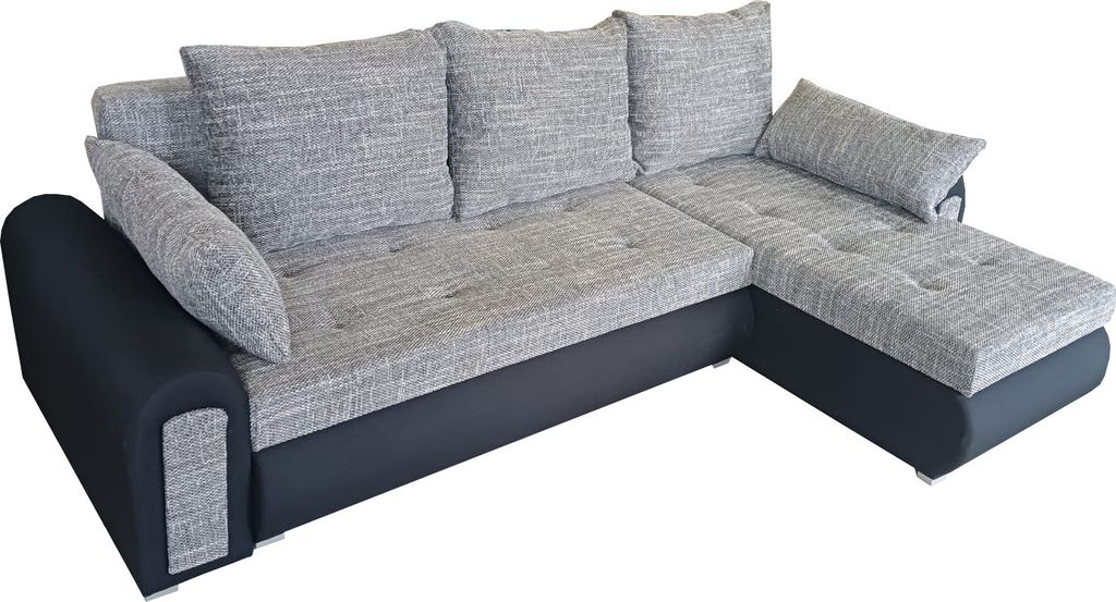 Relax-Ecksofa mit Schlaffunktion und Bettkasten in grau und Produktbild 1