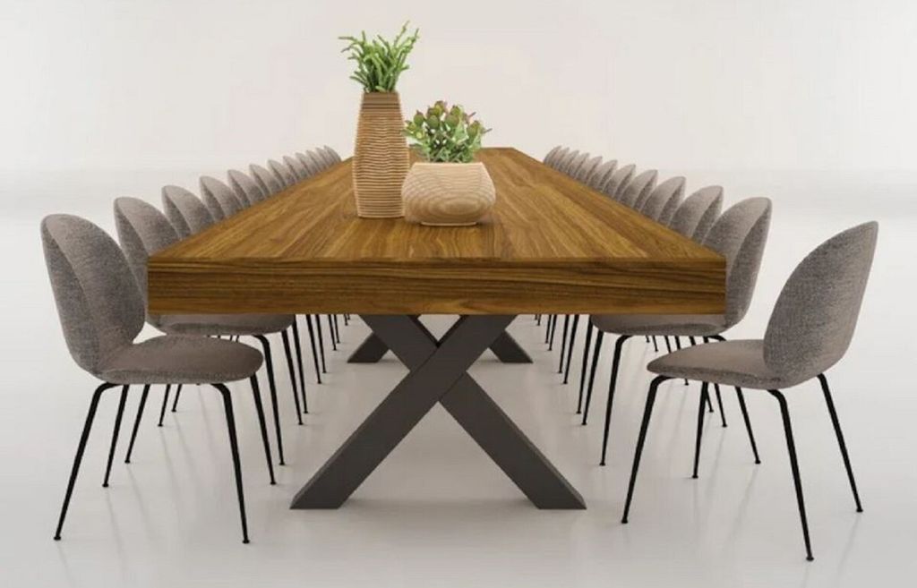 Casa Padrino Luxus Esstisch Braun / Schwarz 200-494 x 110 x H. 77 cm - Ausziehbarer Massivholz Konferenztisch - Esszimmer Möbel - Büro Möbel - M...