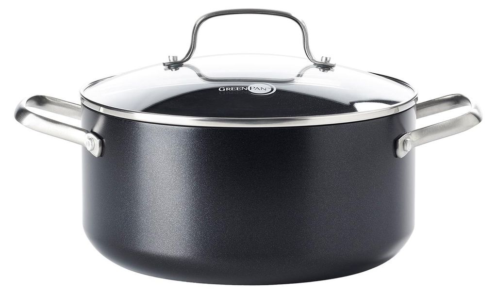 GreenPan Copenhagen Kasserolle 24 cm Spülmaschinengeeignet schwarz robust