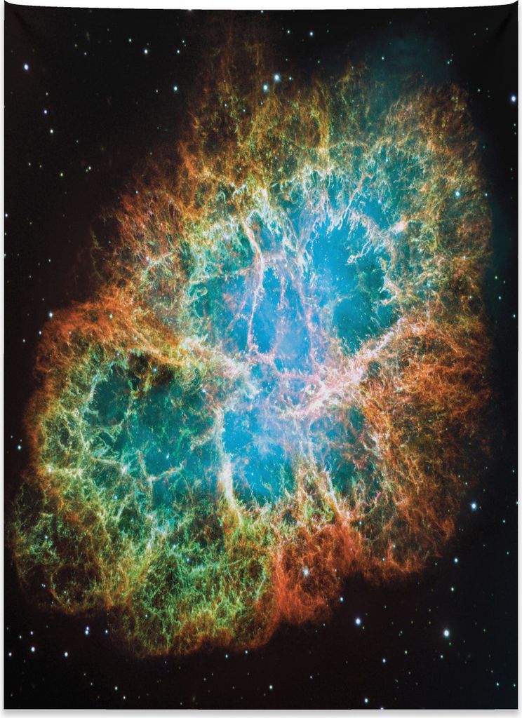 Abakuhaus Nebel Wandteppich, Supernova Sterne Kosmos aus Weiches Mikrofaser Stoff Kein Verblassen Klare Farben Waschbar, 110 x 150 cm, Orange Schwa...