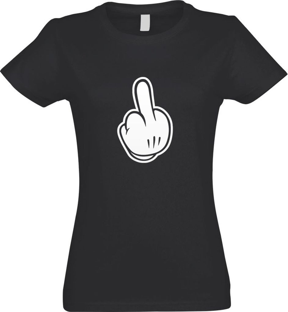 Kiwistar - T-Shirt tailliert - Damen - Graphit - Mittelfinger - Fuck Fick Dich! - mit Motiv Bedruckt - Funshirt Design - Sport - Freizeit - Damen - M