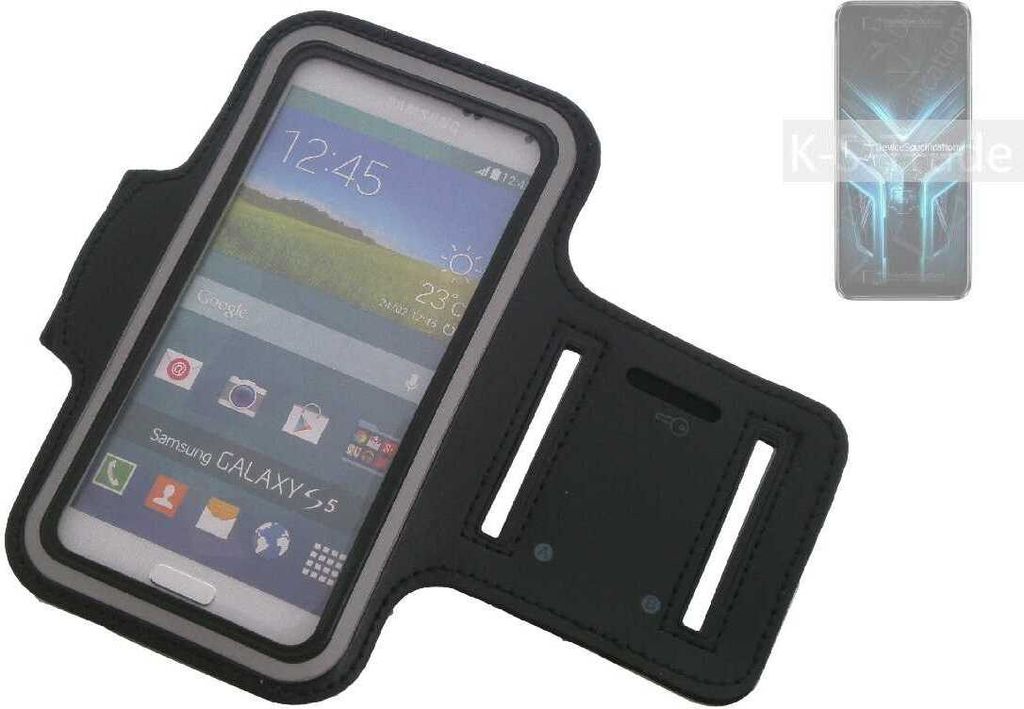 Kompatibel mit Doogee S35 Pro Neopren Jogging Armband Sportarmband Oberarmband schwarz kompatibel mit Doogee S35 Pro mit Reflektor Streifen. Fitness