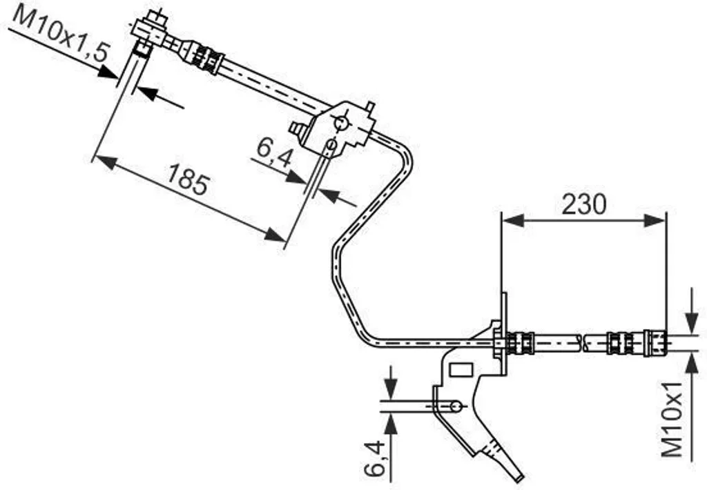 Flexible de frein BOSCH 1 987 476 200 pour Opel Astra G H et Zafira B