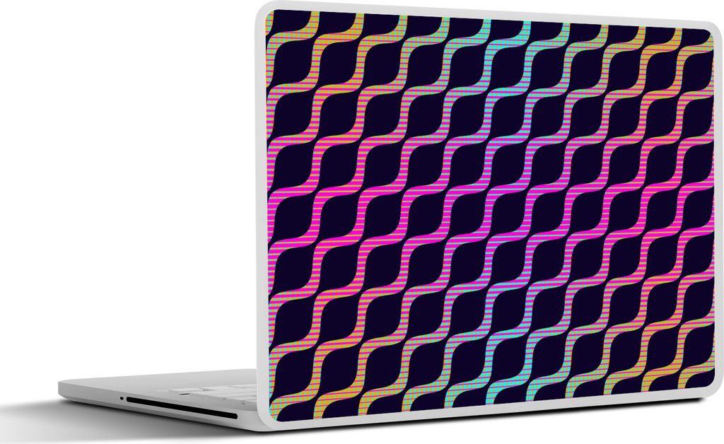 MuchoWow Laptop Aufkleber Sticker Cover Design - Abstrakt - Neon 40x30 cm - Laptop Dekoration - Selbstklebend