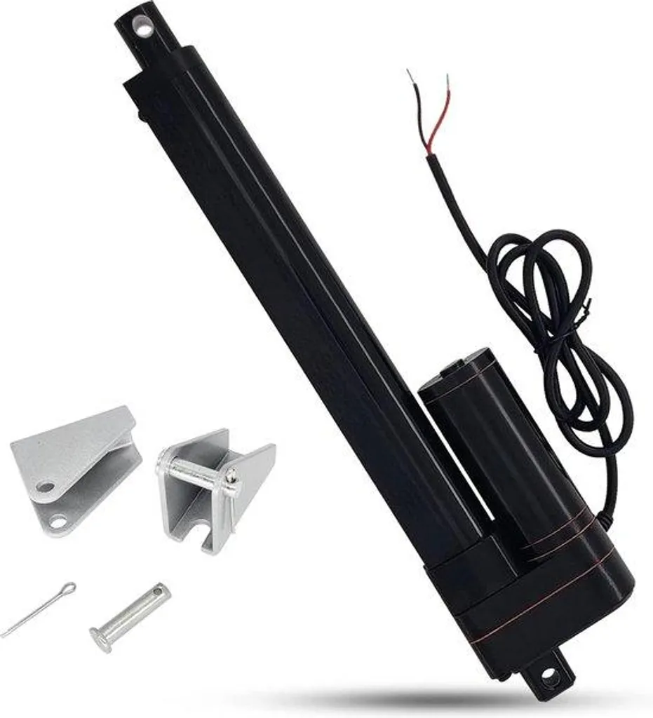 Vérin électrique étanche 12V avec course 200mm et support de fixation
