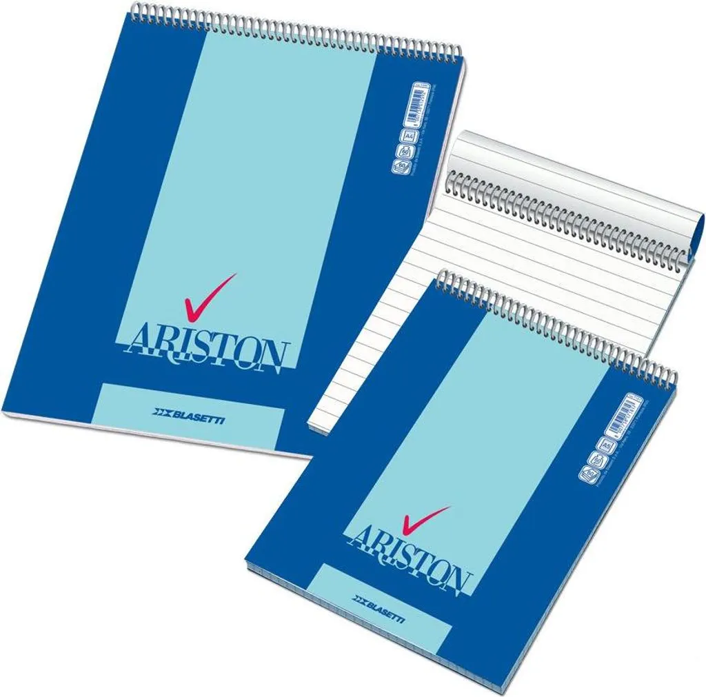 Carnet de notes A4 Blasetti Ariston bleu 60 feuilles : écriture fluide
