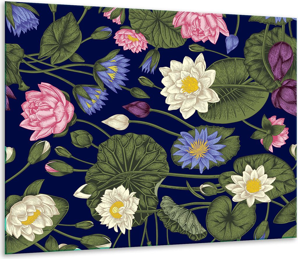 Herdabdeckplatten Glaskeramikkochfeld-Abdeckung Spritzschutz Glas 60x52cm Blumen