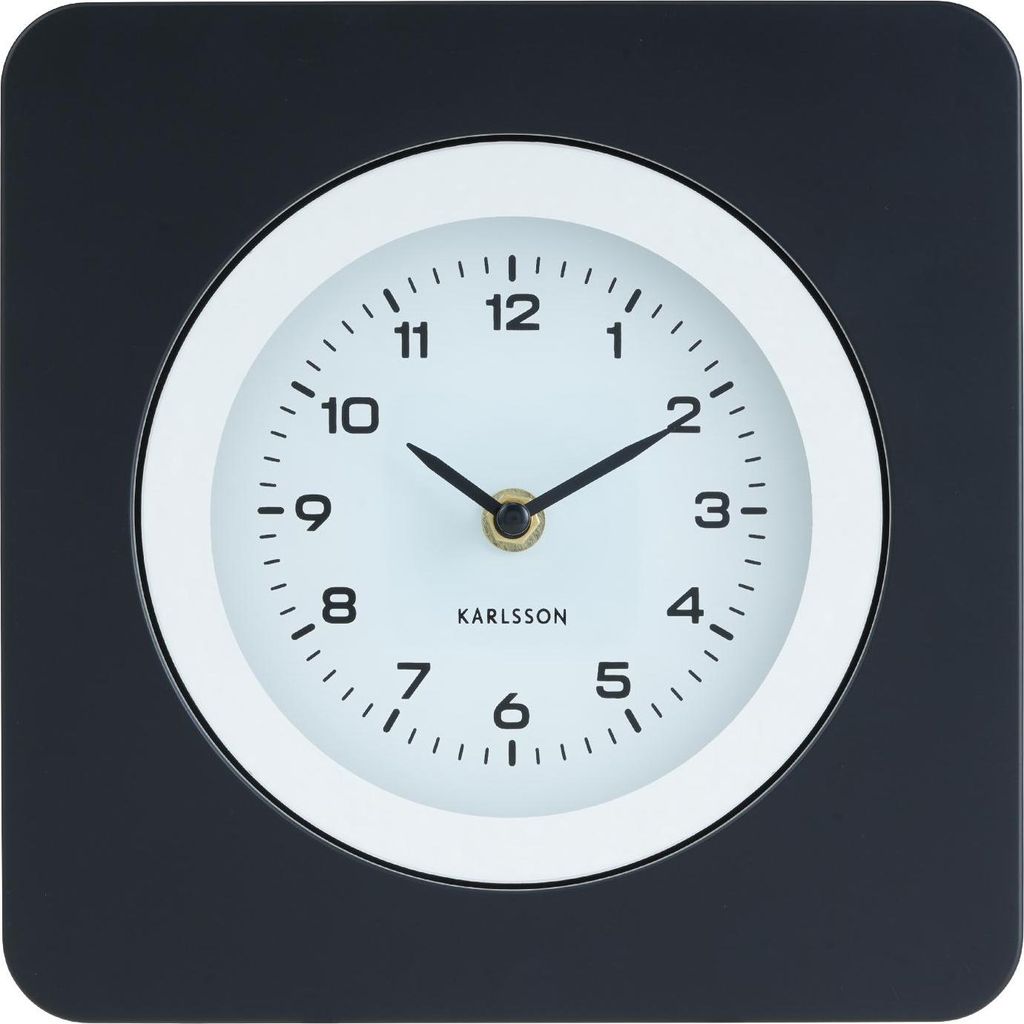 Karlsson - Wanduhr New Vintage - Mattschwarz - 4.4x22x22cm