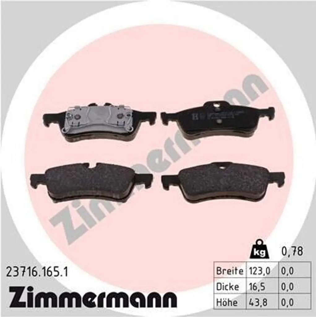 Plaquettes de Frein Arrière Zimmermann pour Mini Cooper R50 et R53