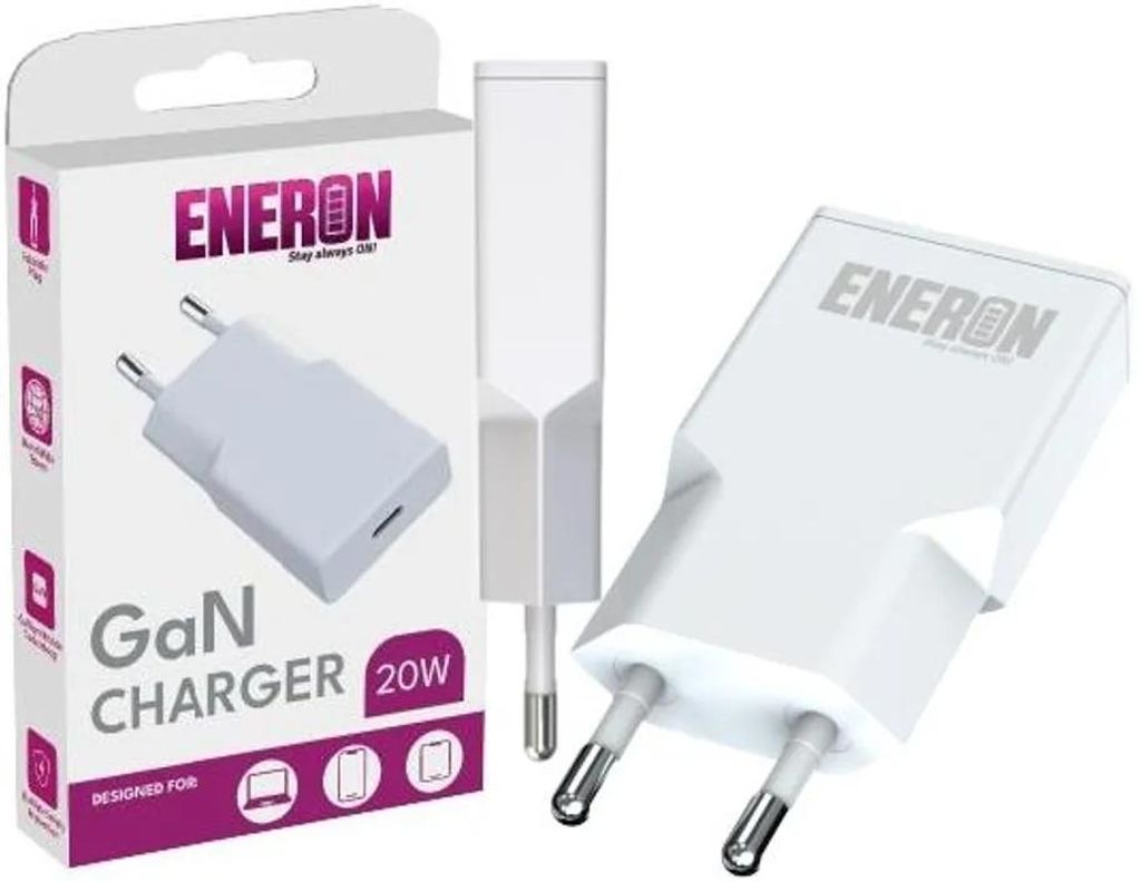 Ladegeräte ENERON GaN 20W USB-C Schnellladegerät Weiß